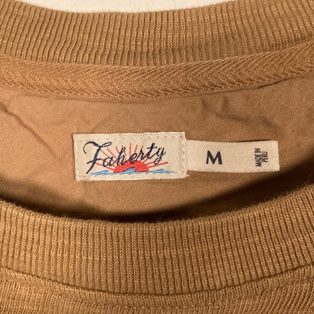 Faherty Sunwashed Slub Muscle Tank Dull Gold Sz MD Boho Cropped Sustainable - Picture 2 of 7